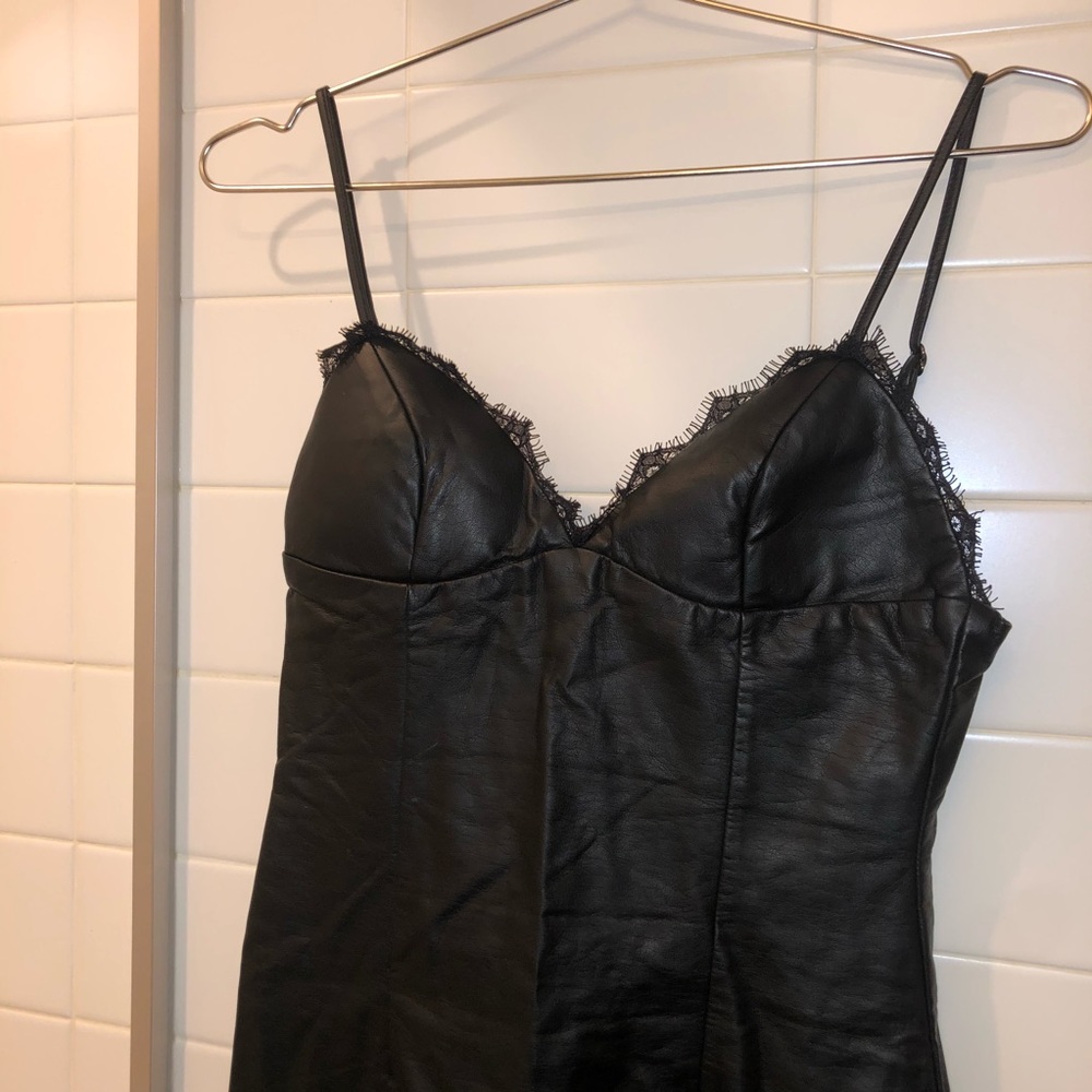Akira Chicago Leather Black Dress - Picture 3 of 7